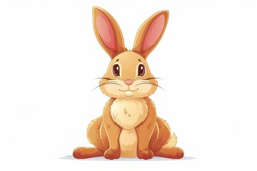 Obraz premium A vibrant and lively cartoon illustration of an orange rabbit, embodying energy and joy with a playful stance