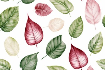 Assorted Watercolor Leaves Pattern