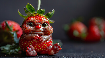strawberry troll - obrazy, fototapety, plakaty