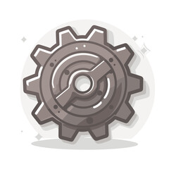 Cogwheel gear icon flat vector illustration