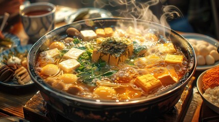 Winter Evening Harmony Diners Gather Around Tokyo Izakayas Steaming Oden Pot