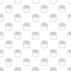 Seamless pattern with sushi roll for decorative print, wrapping paper, menu, wallpaper and fabric