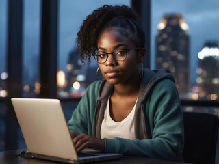woman using laptop computer