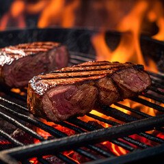 grilled meat on the grill