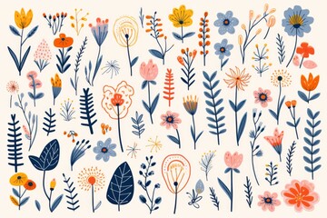 Colorful Illustrated Floral Pattern