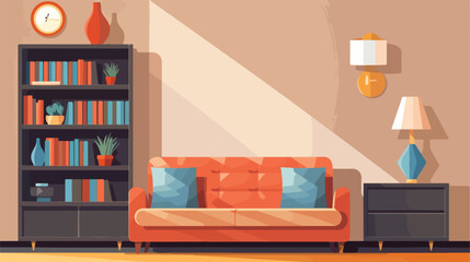 Living room interior design with furniture sofa boo