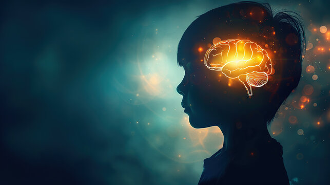 brain neurons in a child's head