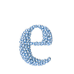 Symbol made of blue volleyballs. letter e