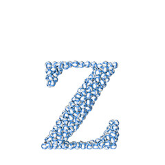 Symbol made of blue volleyballs. letter z
