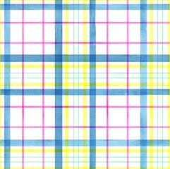 watercolor check design. elegant design  for textile  material. beautiful multicolored seamless pattern.  hand drawn watercolor check pattern. unique colorful design .