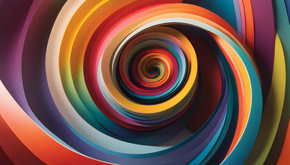 An abstract background of Fibonacci spirals seamlessly integrated into an unforgettable colorful backdrop. an overall design created using a combination of colors that gradually shift and flow along