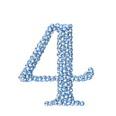 Symbol made of blue volleyballs. number