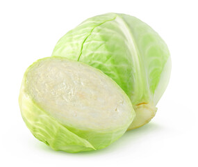 Fresh cabbage isolated on white - 781543253