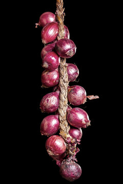 Cebola roxa restia em fundo