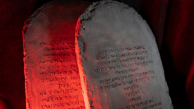 The tablets with the Ten Commandments of the Bible