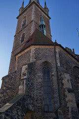 Fototapeta premium Caslav, Czech Republic - February 24, 2024 - the Church of St. Peter and Paul on a sunny winter morning