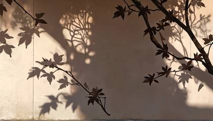 shadows from large leaves of climbing plants