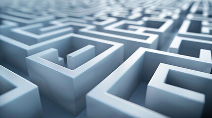 An intricate 3D labyrinth representing a complex and challenging situation, symbolizing problem-solving and decision-making in a maze-like scenario.