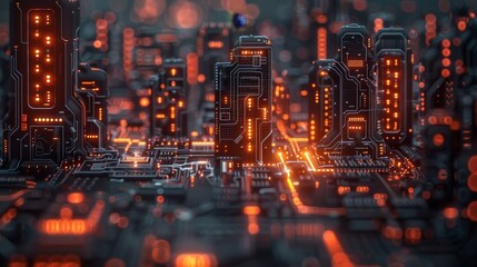 Fototapeta premium Representation of a technological futuristic