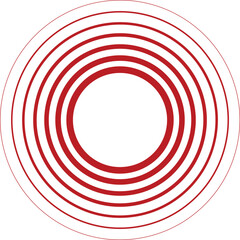 Red concentric circles.