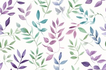 Pastel Watercolor Leaves Pattern