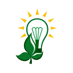 Enwironment technology concept. Green technology. Alternative energy. Energy from plants. Flat vector illustration.