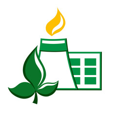 Zero-waste ecological production. Air pollution-free plant. Clean air. Renewable resources. Flat vector illustration.