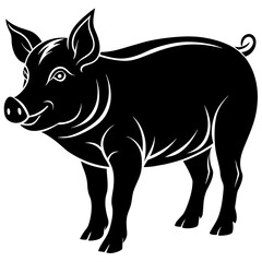 silhouette of a pig
