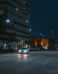 time lapse of traffic at night coral gables miami 