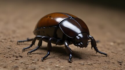 Japanese rhinoceros beetle .Generative AI - obrazy, fototapety, plakaty