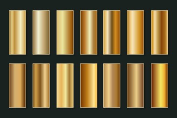 Gold Gradient Set Metallic Golden Gradients Collection Swatches 2
