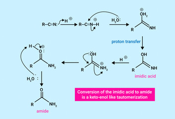 Conversion of the imidic acid to amide