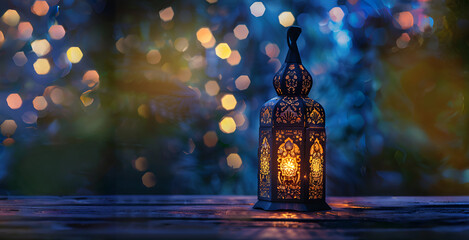 Ramadan's Solemn Feast: A Moment of Spiritual Contemplation and Communal Joy - obrazy, fototapety, plakaty