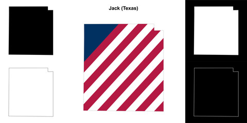 Jack County (Texas) outline map set
