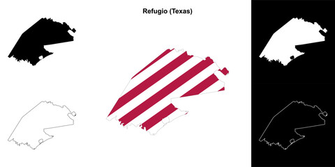 Refugio County (Texas) outline map set