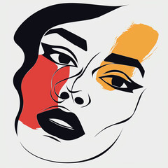 Abstract minimalistic woman face 