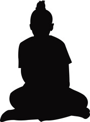 a girl sitting body silhouette vector