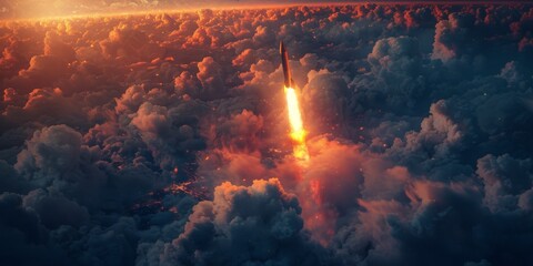 Rocket Launching Into the Sky