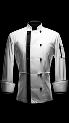 chef jacket design in black background.