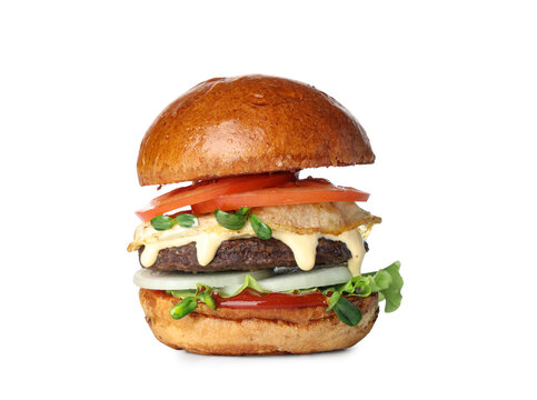 Tasty burger isolated on white background