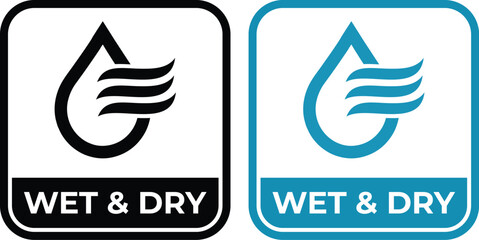 Wet and dry logo badge design. Suitable for business, service, information, technology and product label