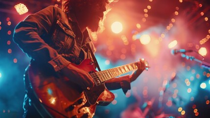 Person Playing Guitar Close Up