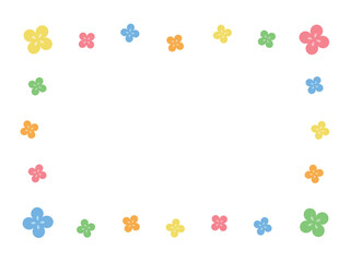 シンプルな花の四角フレーム