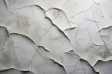Cracked white concrete wall texture background