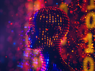 human robot, artificial intelligence, business intelligence, scientific symbols and laboratory equipment, neural networks, science fiction,  technology and anatomy,