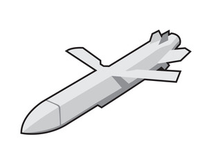 Storm Shadow. A simple drawing of a cruise missile. Vector image for prints, poster and illustrations.