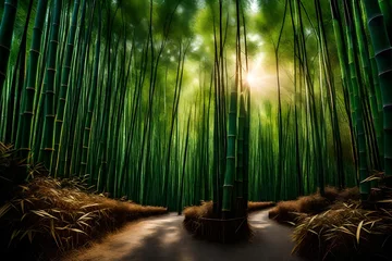 Foto auf Glas bamboo forest in the morning © Momina