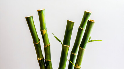 Obraz premium Bamboo Green isolated studio white background