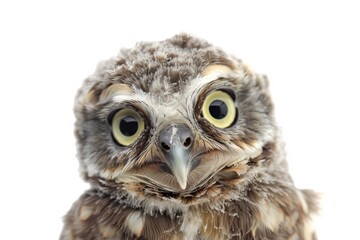 A close-up portrait focusing on the intense, captivating eyes of a beautifully detailed owl