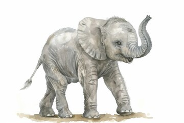 Obraz premium A watercolor painting of an elephant with rich textures and a hidden face, adding a sense of mystery